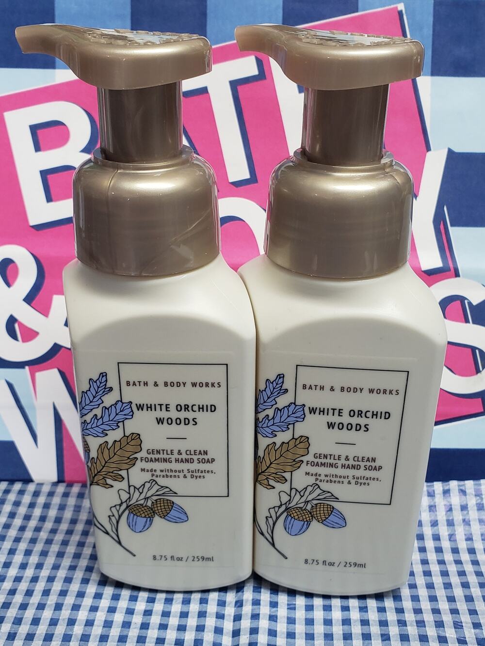 BBW White Orchid Woods Gentle & Clean Foaming Hand Soap 2 Pack